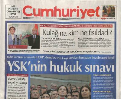 Cumhuriyet Gazetesi 11 Nisan 2019 - Yandaş Kredileri Rahatlatılacak . Kıdem Tazminatı Fon , BES Zorunlu Olacak GZ94491 - 1