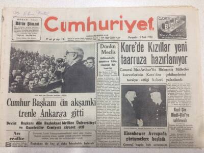Cumhuriyet Gazetesi 11 Ocak 1951 - Korede Kızıllar Taarruza Hazırlanıyor GZ52655 - 1