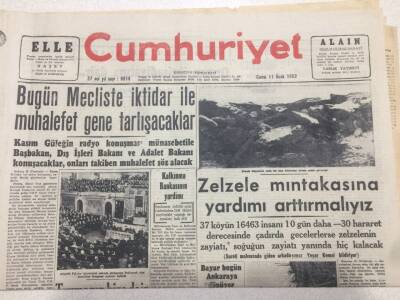Cumhuriyet Gazetesi 11 Ocak 1952 - Zelzele Mıntıkasına Yardımı Arttırmalıyız GZ52732 - 1