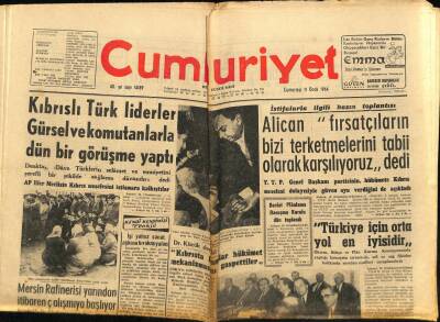 Cumhuriyet Gazetesi 11 Ocak 1964 - Kıbrıslı Türk Liderler Gürsel Ve Komutanlarla Dün Bir Görüşme Yaptı GZ76029 - 1