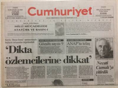 Cumhuriyet Gazetesi 11 Ocak 2001 - Dikta Özlemcilerine Dikkat GZ50394 - 1