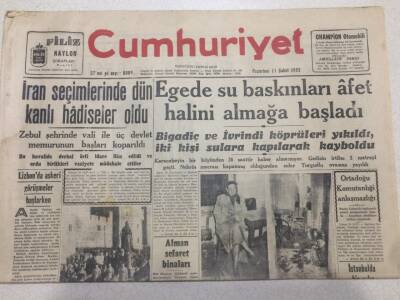 Cumhuriyet Gazetesi 11 Şubat 1952 - İran Seçimlerinde Kanlı Hadiseler GZ52765 - 1