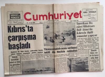 Cumhuriyet Gazetesi 11 Şubat 1964-Kıbrısta Çarpışma Başladı GZ6419 - 2