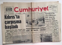 Cumhuriyet Gazetesi 11 Şubat 1964-Kıbrısta Çarpışma Başladı GZ6419 - 1