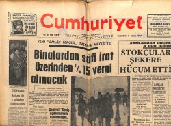 Cumhuriyet Gazetesi 11 Şubat 1967 - Binalarda Safi İrat Üzerinden %15 Vergi Alınacak GZ103165 - 2