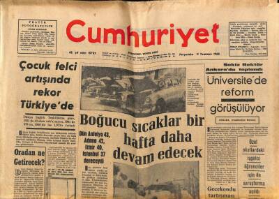 Cumhuriyet Gazetesi 11 Temmuz 1968 - Cihat Uskan Bir Kez Daha İstifa Etti GZ79768 - 1