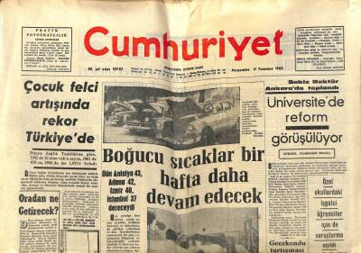 Cumhuriyet Gazetesi 11 Temmuz 1968 - GZ79769 - 1