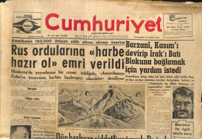 Cumhuriyet Gazetesi - 12 Eylül 1962 - Rus Ordularına Hazır Ol Emri Verildi GZ110319 - 1