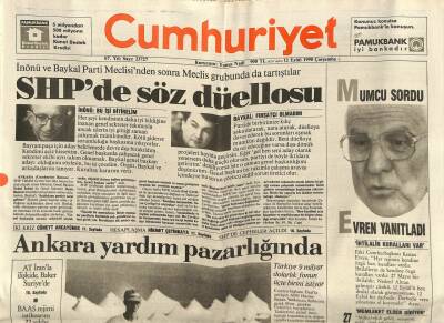 Cumhuriyet Gazetesi 12 Eylül 1990 - Türkiye 9 Milyar Dolarlık Fonun Üçte Birini İstiyor GZ87523 - 1