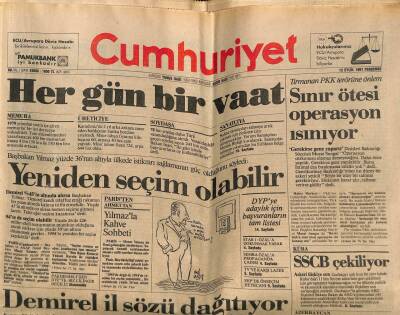 Cumhuriyet Gazetesi 12 Eylül 1991 - Doğum Günü Hediyesi GZ56886 - 1