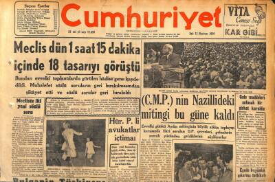 Cumhuriyet Gazetesi 12 Haziran 1956 - Gıda Maddeleri Satacak Bir Şirket Kuruldu - Nadir Nadinin Jeune Europeda Çıkan Makalesi GZ119796 - 1