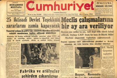 Cumhuriyet Gazetesi 12 Haziran 1959 - Bayar , Romada Papa İle Görüştü - Askeri Fabrikalar Sipariş Kabul Edecek GZ120081 - 1