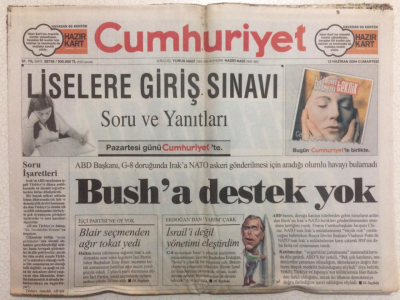 Cumhuriyet Gazetesi 12 Haziran 2004 - Busha Destek Yok GZ27823 - 1