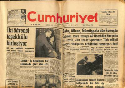 Cumhuriyet Gazetesi 12 Kasım 1963 - Ado Moronun İtalyan Hükümetini Kurmakla Görevlendirilmesi Bekleniyor, Satır, Alican, Gümüşpala Dün Konuştu GZ122530 - 1