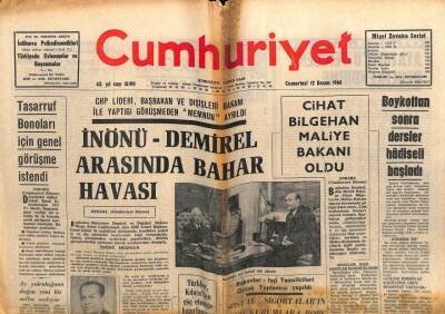 Cumhuriyet Gazetesi 12 Kasım 1966 - Cihat Bilgehan Maliye Bakanı Oldu GZ103238 - 1