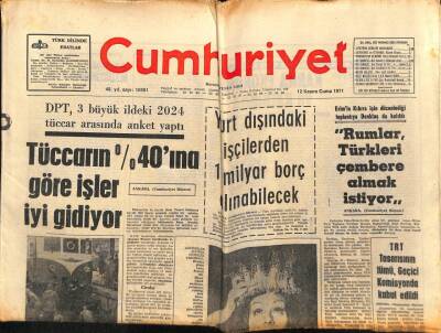 Cumhuriyet Gazetesi 12 Kasım 1971 - Klasik Müziğimizi Dinleyen Fransız Din Adamları Ağladı GZ85517 - 1