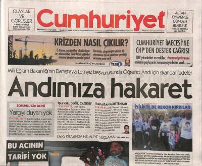 Cumhuriyet Gazetesi 12 Kasım 2018 - Cumhuriyet İmecisine CHPden Destek Çağrısı - Terör Örgütü PKK Şırnakta Saldırdı 2 Şehit GZ94992 - 1