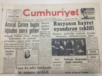 Cumhuriyet Gazetesi 12 Mart 1952 - Rusyanın Hayret Uyandıran Teklifi GZ52752 - 1