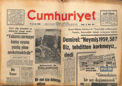 Cumhuriyet Gazetesi 12 Mart 1967 - Yusuf Ziya Ortaç da Vefat Etti GZ96953 - 1