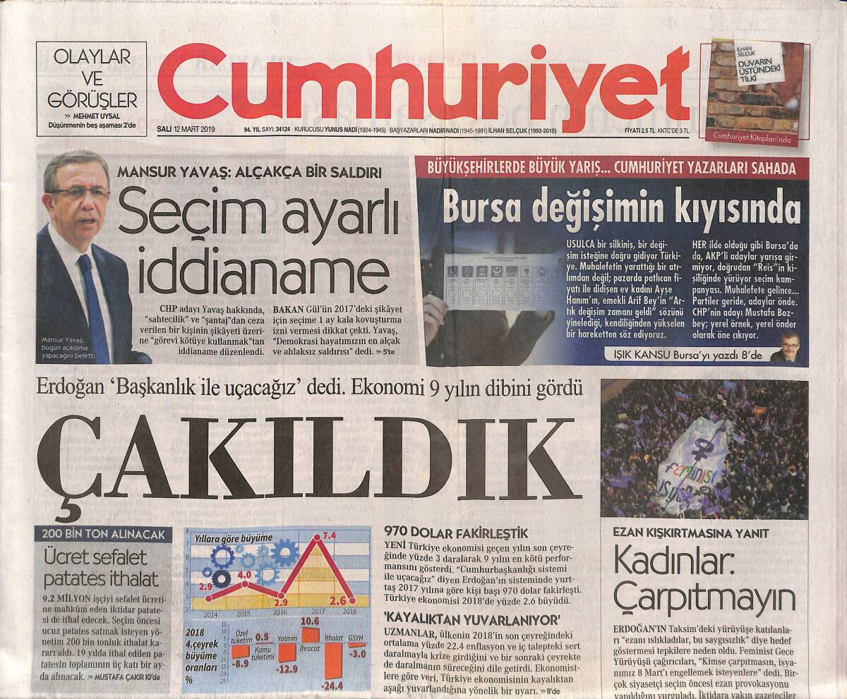 Cumhuriyet Gazetesi 12 Mart 2019 - Düşünmenin Beş Aşaması - İstanbul'da Sanat Buluşması GZ135500 - 1