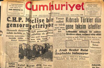 Cumhuriyet Gazetesi 12 Mayıs 1958 - Karabük Fabrikasında Mühim Bir Arıza - Fransada Bakan Bulunamıyor GZ120439 - 1
