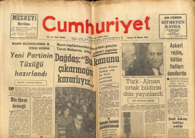 Cumhuriyet Gazetesi 12 Mayıs 1967 - Orman Kanunu Taslağı Yeni Bir Heyet Tarafından İncelenecek GZ85441 - 1