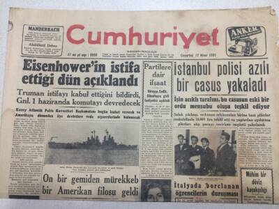 Cumhuriyet Gazetesi 12 Nisan 1952 - Günseli Başar, Avrupa Güzellik Kraliçesi GZ52807 - 1