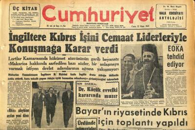 Cumhuriyet Gazetesi 12 Nisan 1957 - Salıpazarı Liman Sitesi 40 Milyona Mal Olacak - İngiltere Kıbrıs İşini Cemaat Liderleriyle Konuşmağa Karar Verdi GZ120772 - 1