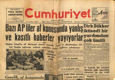 Cumhuriyet Gazetesi 12 Nisan 1962 - Barzaninin Zulmünden Kaçan 400 Iraklı Yurdumuza İltica Etti GZ88371 - 1
