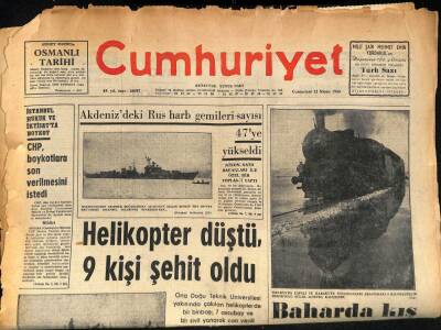 Cumhuriyet Gazetesi 12 Nisan 1969 - Akdenizdeki Rus Harb Gemileri Sayısı 47ye Yükseldi GZ85868 - 1