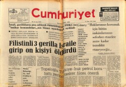 Cumhuriyet Gazetesi 12 Nisan 1974 - Filistinli 3 Gerilla İsraile Girip On Kişiyi Öldürdü GZ70082 - 2