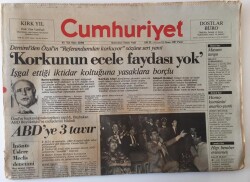 Cumhuriyet Gazetesi 12 Nisan 1987 - Özal Demirel Referandumdan Korkuyor , Özaldan ABDye 3 Tavır GZ13821 - 2