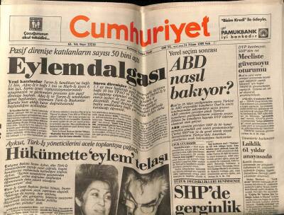 Cumhuriyet Gazetesi 12 Nisan 1989 - Doğum Günü Hediyesi GZ56902 - 1