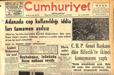 Cumhuriyet Gazetesi 12 Ocak 1960 - Dünyada , Hayat Pahalılığı Artışında Türkiye İkinci - Meriç Nehri Taşıyor GZ119954 - 1