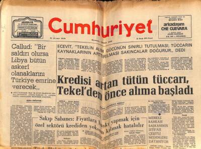 Cumhuriyet Gazetesi 12 Ocak 1975 - Kredisi Artan Tütün Tüccarı , Tekelden Önce Alıma Başladı GZ82539 - 1
