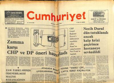 Cumhuriyet Gazetesi 12 Ocak 1977 - Nezih Dural Dün Tutuklandı GZ103042 - 2