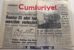 Cumhuriyet Gazetesi 12 Temmuz 1964-Rumlar 25 Adet Top Yerleştirdi GZ6032 - 2
