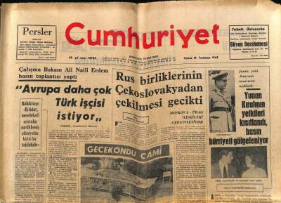 Cumhuriyet Gazetesi 12 Temmuz 1968 - Kamil Ocak İsyancılara Katıldı GZ79766 - 1