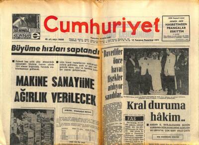 Cumhuriyet Gazetesi 12 Temmuz 1971 - 6 Bakan Toprak Reformu İlkelerine Karşı Çıktı GZ82524 - 1