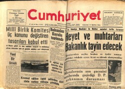 Cumhuriyet Gazetesi 13 Ağustos 1960 - Heyet Ve Muhtarları Bakanlık Tayin Edecek GZ103095 - 1