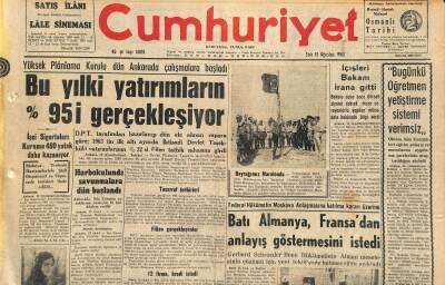 Cumhuriyet Gazetesi 13 Ağustos 1963 - Batı Almanya , Fransadan Anlayış Göstermesini İstedi GZ120720 - 1