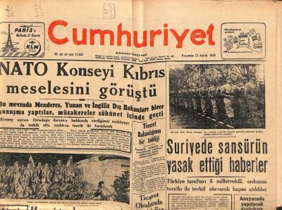 Cumhuriyet Gazetesi 13 Aralık 1956 - Belgrad Ve Atina Bizsiz Balkan Paktı Yapacaklar GZ85219 - 1
