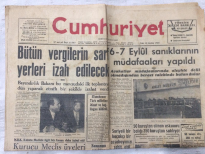 Cumhuriyet Gazetesi 13 Aralık 1960 - 6-7 Eylül Sanıklarının Müdafaaları Yapıldı - GZ19407 - 1
