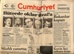 Cumhuriyet Gazetesi 13 Aralık 1989 - Bütçede Oklar Özala GZ62290 - 1