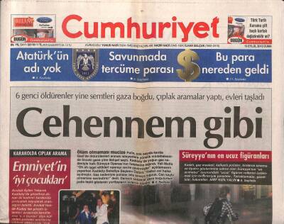 Cumhuriyet Gazetesi 13 Eylül 2013 - Washingtonın Suriyeye Operasyonu Rafa Kaldırması Hükümeti Üzdü - İçki Yasağınına Çekingen İtiraz GZ95271 - 1