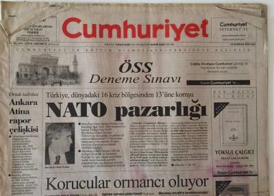 Cumhuriyet Gazetesi 13 Haziran 2000 - NATO Pazarlığı , Korucular Ormancı Oluyor GZ25062 - 1
