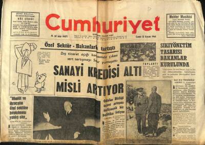 Cumhuriyet Gazetesi 13 Kasım 1964 - Kolejli Kızlar Kirk Douglası Eziyordu GZ84957 - 1