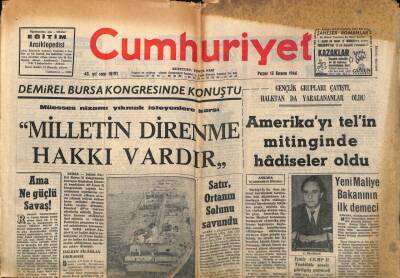 Cumhuriyet Gazetesi 13 Kasım 1966 - Aybarı Londraya 400 Öğrenci Uğurladı - Satır , Ortanın Solunu Savundu GZ98181 - 1
