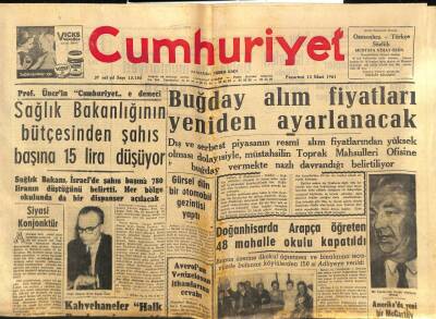 Cumhuriyet Gazetesi 13 Mart 1961 - Doğanhisarda Arapça Öğreten 48 Mahalle Okulu Kapatıldı GZ80326 - 1