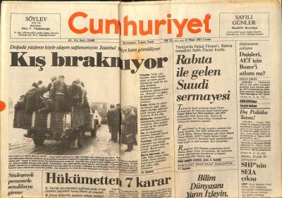 Cumhuriyet Gazetesi - 13 Mart 1987 - Rabıta İle Gelen Suudi Sermayesi GZ99596 - 1